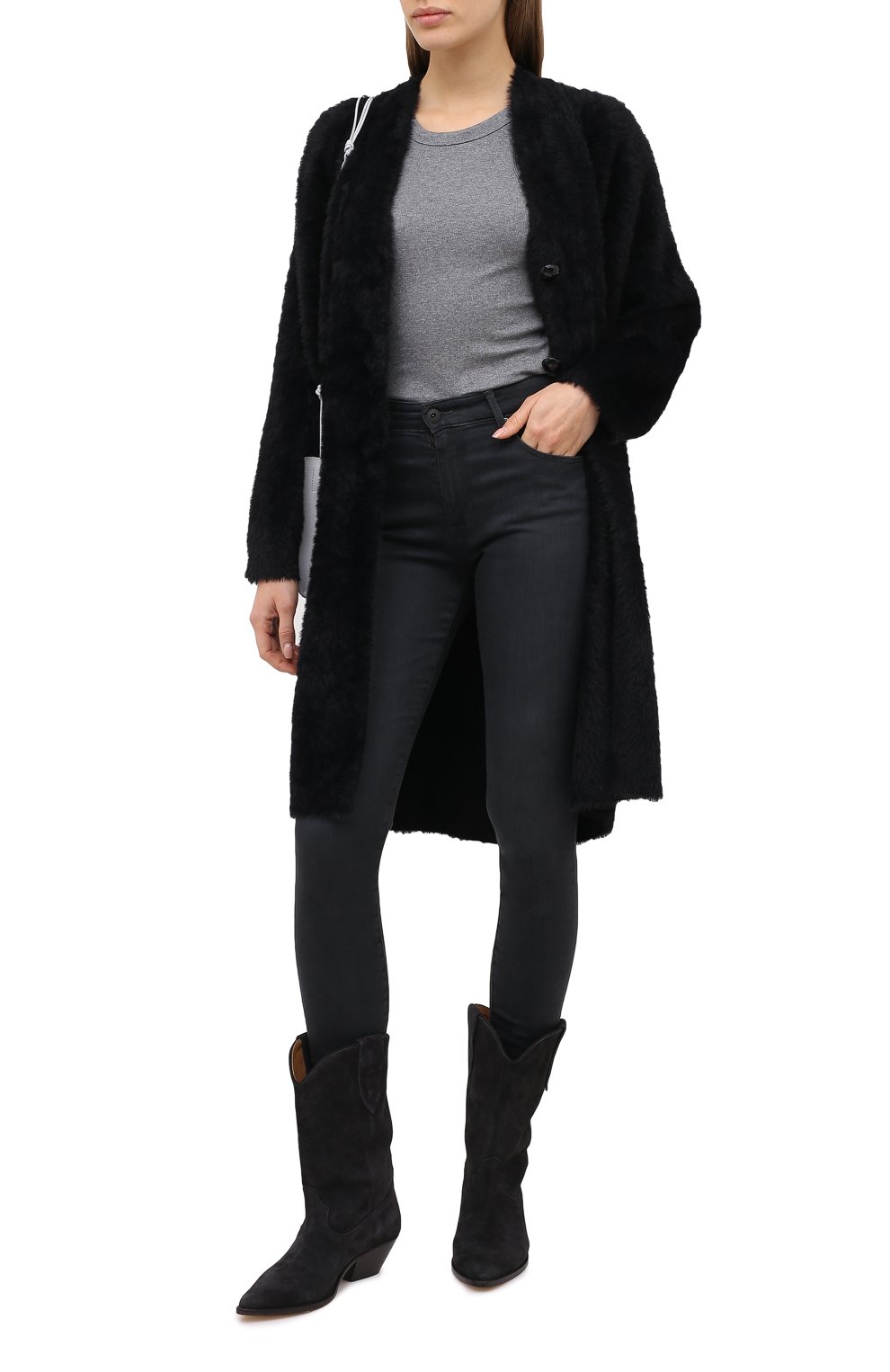 Кардиган EMPORIO ARMANI черного цвета по цене 59350 руб., арт. 6H2MTP/2M42Z, фото 2 Кардиган EMPORIO ARMANI, арт. 6H2MTP/2M42Z, фото 2