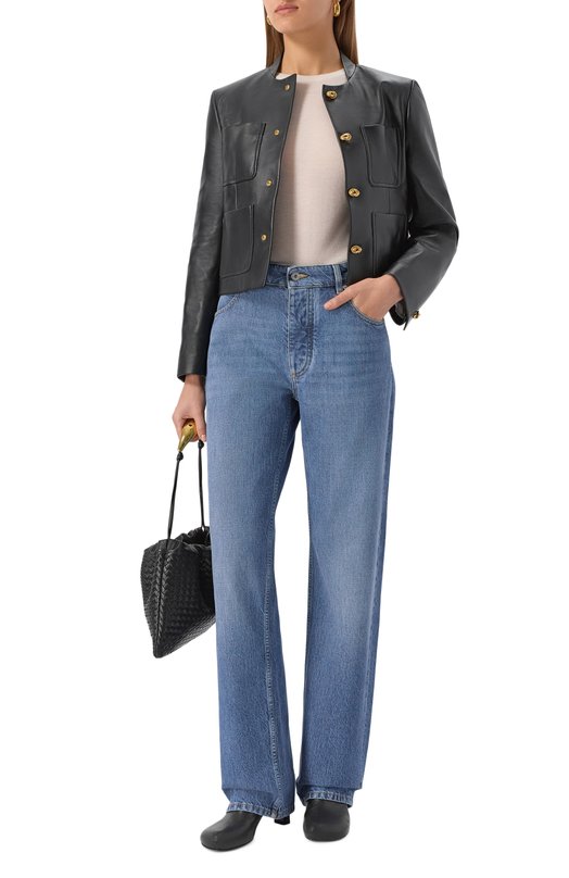 Кожаный жакет Bottega Veneta 843999/V5BX0 Чёрный  843999/V5BX0 Фото 2