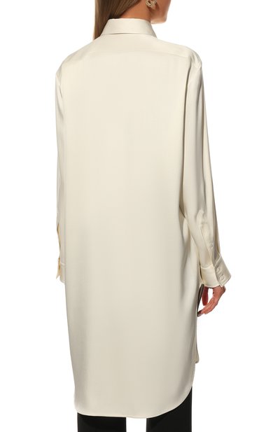 Шелковая туника THE ROW молочного цвета по цене 281500 руб., арт. 6036W2171, фото 4 Шелковая туника THE ROW, арт. 6036W2171, фото 4