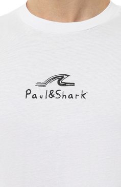 Мужская хлопковая футболка PAUL&SHARK белого цвета, арт. 24411061 | Фото 5 (Рукава: Короткие; Длина (для топов): Стандартные; Принт: С прин�том; Материал сплава: Проставлено; Материал внешний: Хлопок; Драгоценные камни: Проставлено; Стили: Кэжуэл)