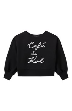 Детский свитшот KARL LAGERFELD KIDS черного цвета, арт. Z30473 | Фото 1 (Материал сплава: Проставлено; Рукава: Длинные; Драгоценные камни: Проставлено; Девочки Кросс-КТ: Свитшот-одежда; Материал внешний: Хлопок, Синтетический материал; Ростовка одежда: 9 лет | 134 см, 12 лет | 152 см, 13 - 15 лет | 158 см, 16 лет | 164 см, 7 лет | 122 см)