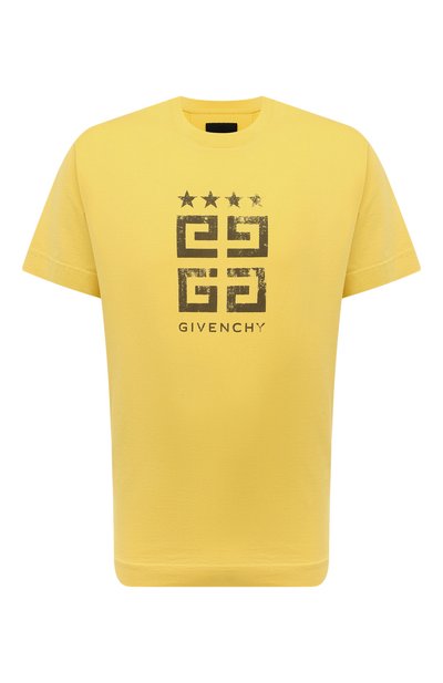 Мужская хлопковая футболка GIVENCHY, арт. BM716R/3YEL