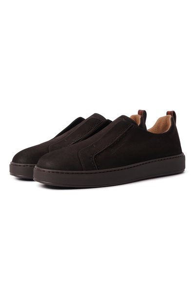 Мужские слипоны cleanic из нубука SANTONI, арт. MBCG22222SM0KEMU