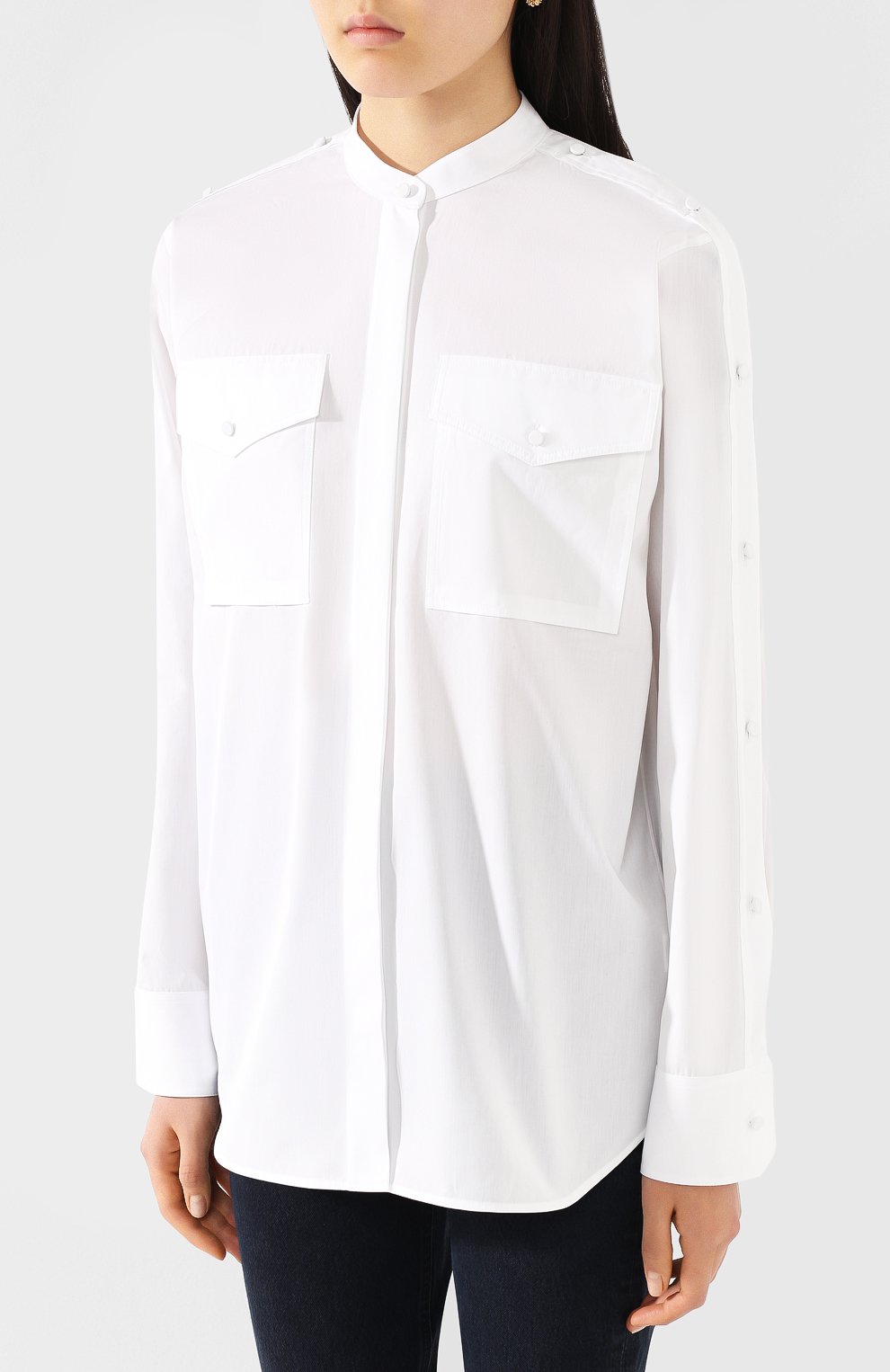Хлопковая рубашка HELMUT LANG белого цвета по цене 58350 руб., арт. K01HW506, фото 3 Хлопковая рубашка HELMUT LANG, арт. K01HW506, фото 3