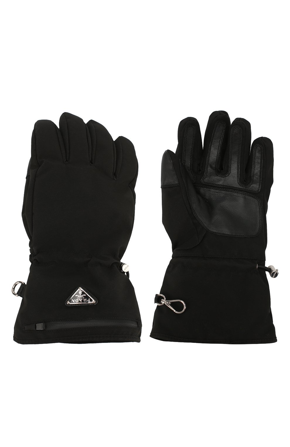 Утепленные перчатки PRADA черного цвета по цене 65000 руб., арт. 2GG089-1L4K-F0002, фото 2 Утепленные перчатки PRADA, арт. 2GG089-1L4K-F0002, фото 2