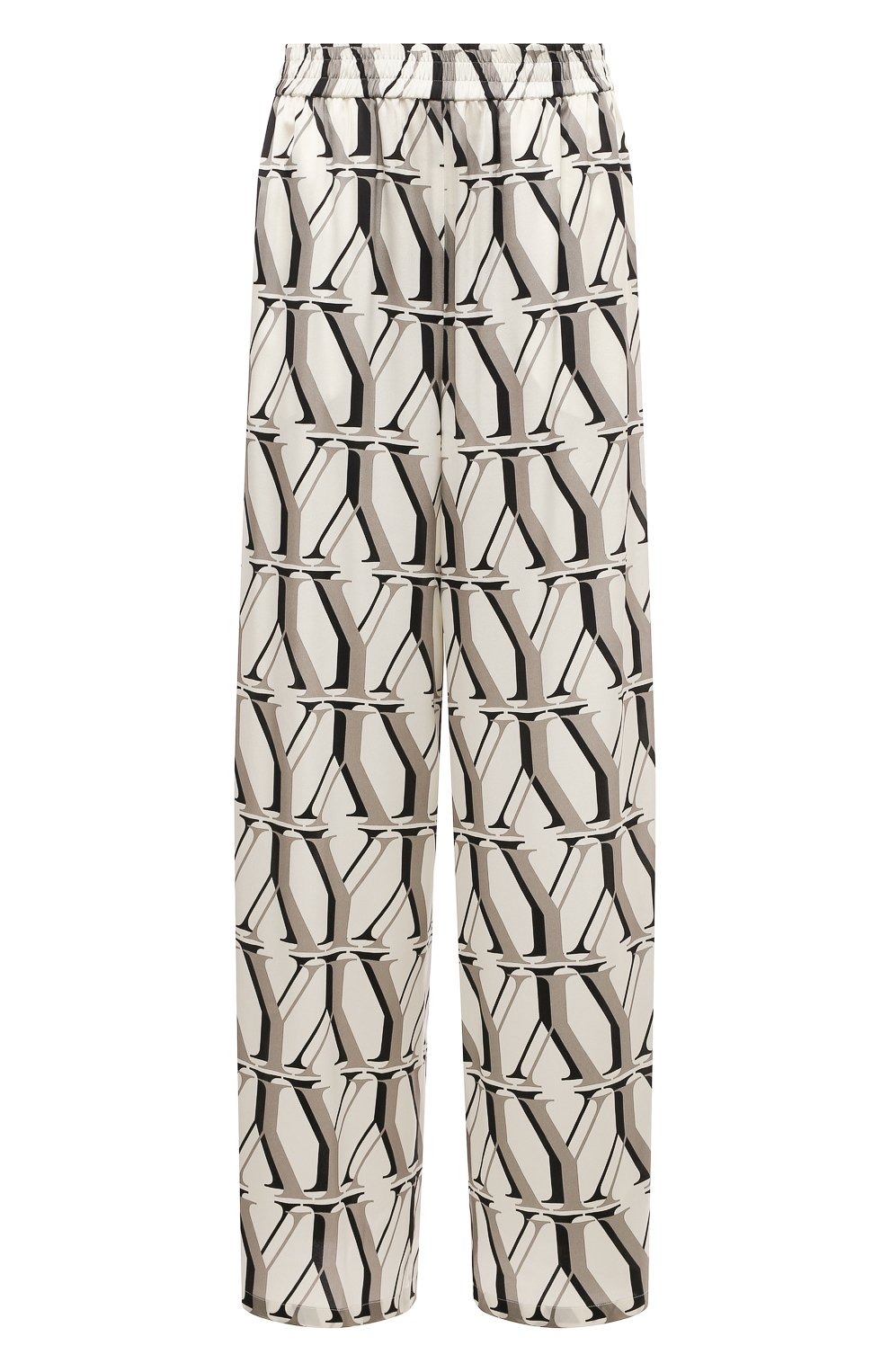 Шелковые брюки YANINA черно-белого цвета по цене 87400 руб., арт. 0-2481С, фото 1 Шелковые брюки YANINA, арт. 0-2481С, фото 1