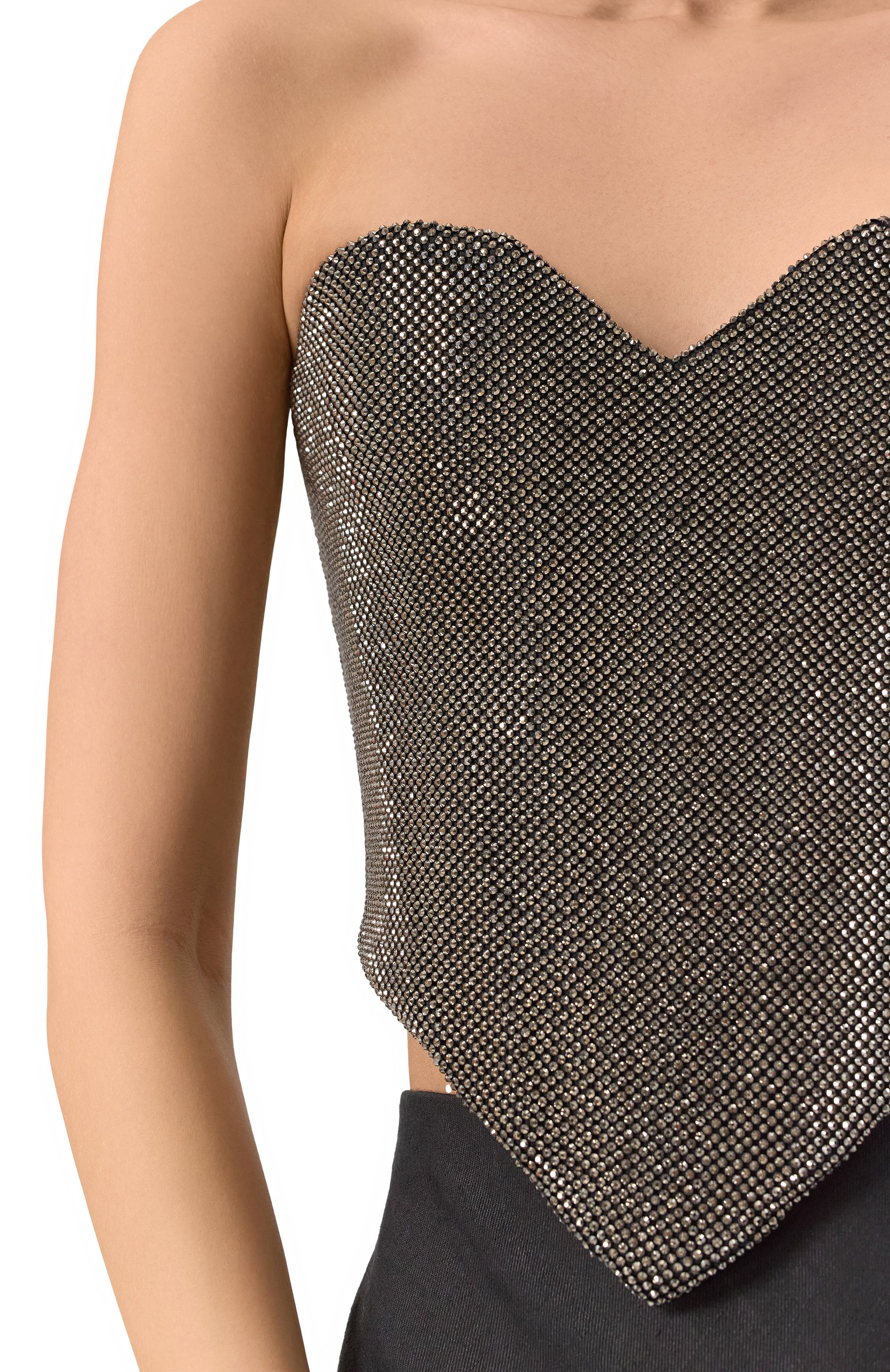 Корсет с отделкой стразами ALINE серебряного цвета по цене 33500 руб., арт. AL081006, фото 5 Корсет с отделкой стразами ALINE, арт. AL081006, фото 5