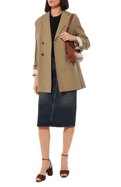 Женские замшевые босоножки PRADA коричневого цвета, арт. 1X676L-008-F0038-085 | Фото 2 (Каблук высота: Высокий; Подошва: Плоская; Каблук тип: Устойчивый; Материал внешний: Замша, Натуральная кожа; Материал внутренний: Натуральная кожа; Драгоценные камни: Проставлено; Материал сплава: Проставлено)