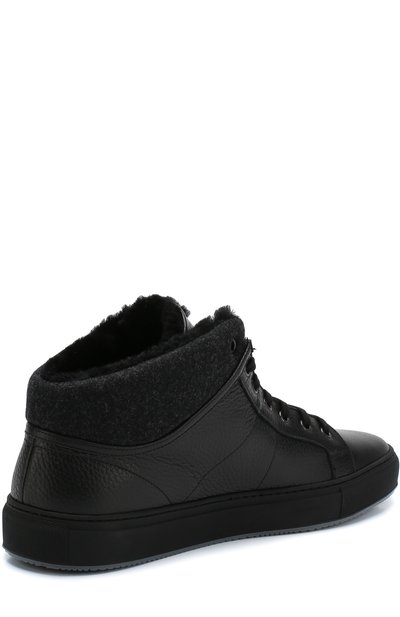 Высокие кожаные кеды с внутренней меховой отделкой CORNELIANI, арт. 82TM46-8820955, фото 4