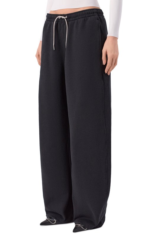 Хлопковые брюки Alexander Wang 1CC2264040 Чёрный  1CC2264040 Фото 3