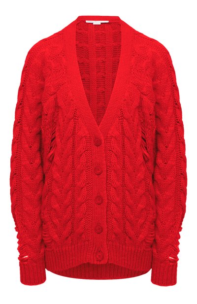 Шерстяной кардиган STELLA MCCARTNEY красного цвета по цене 75500 руб., арт. 601797/S2203, фото 1 Шерстяной кардиган STELLA MCCARTNEY, арт. 601797/S2203, фото 1