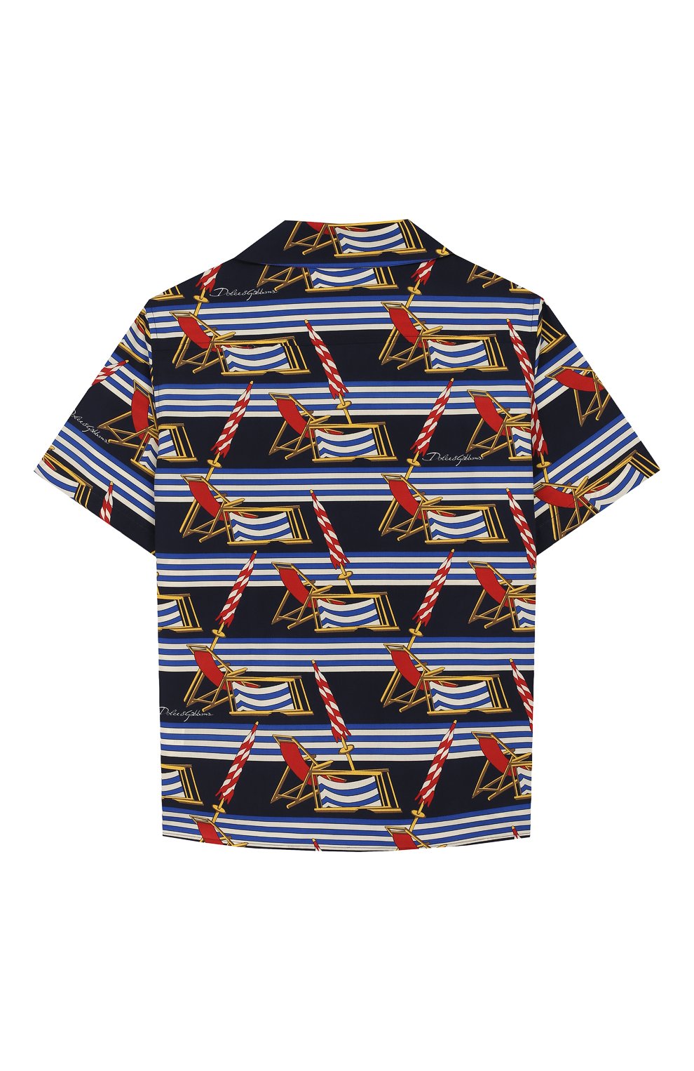 Хлопковая рубашка DOLCE & GABBANA синего цвета по цене 25750 руб., арт. L43S06/HS5GS/8-14, фото 2 Хлопковая рубашка DOLCE & GABBANA, арт. L43S06/HS5GS/8-14, фото 2