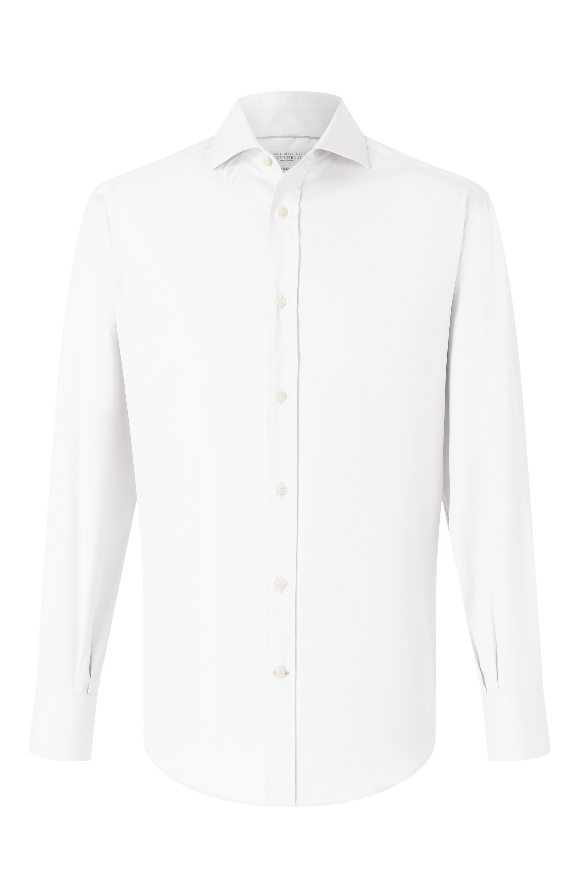 Хлопковая рубашка BRUNELLO CUCINELLI белого цвета по цене 73500 руб., арт. MW6040028, фото 1 Хлопковая рубашка BRUNELLO CUCINELLI, арт. MW6040028, фото 1