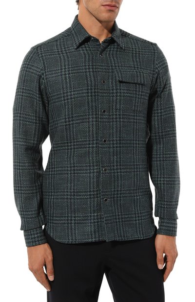 Рубашка из шерсти и шелка KITON, арт. UMCBUBAK0169E16, фото 3