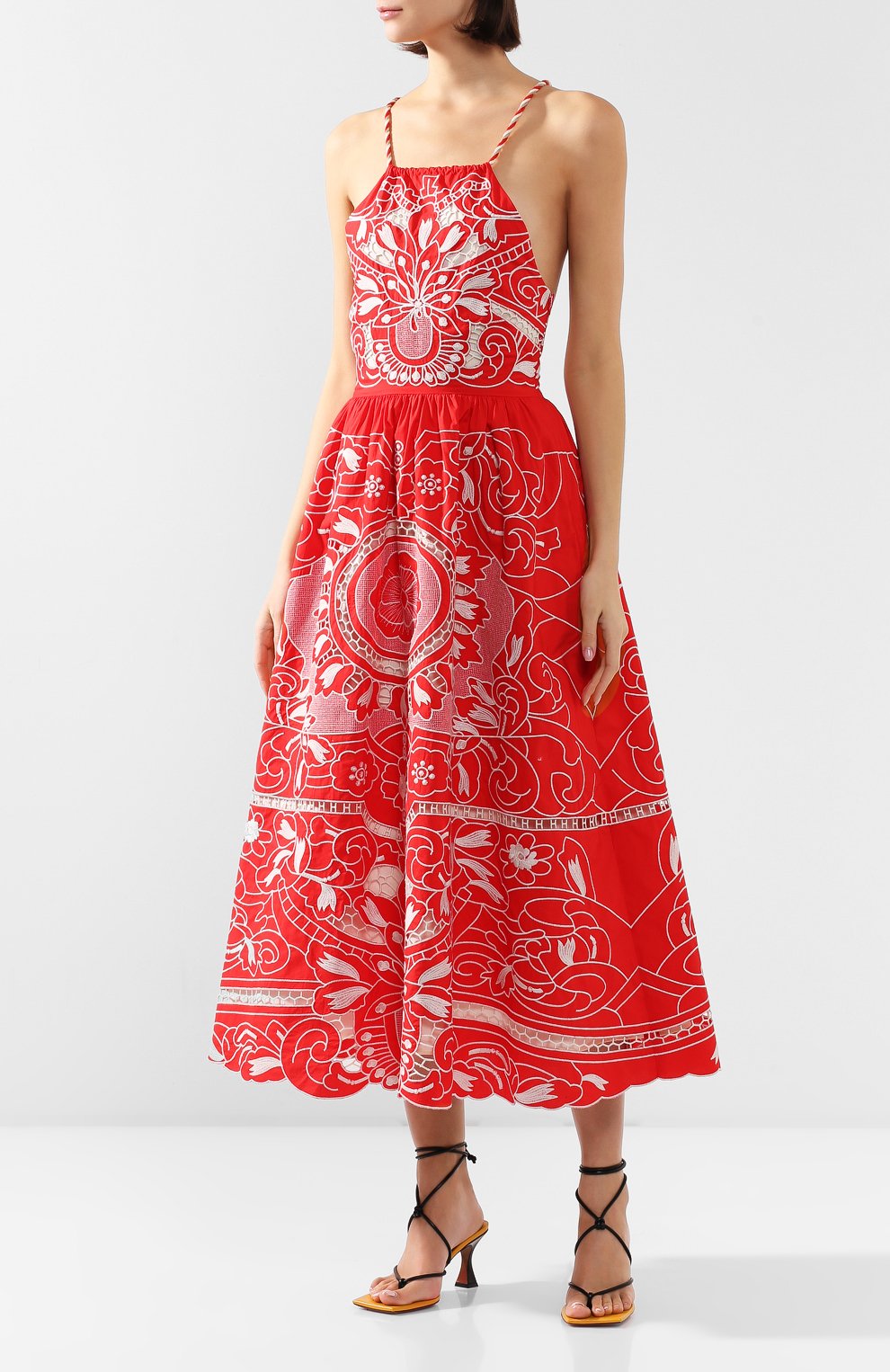 Хлопковое платье REDVALENTINO красного цвета по цене 115500 руб., арт. TR0VA11Z/52Q, фото 3 Хлопковое платье REDVALENTINO, арт. TR0VA11Z/52Q, фото 3