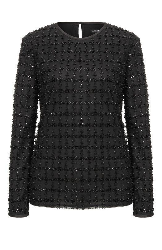 Топ с отделкой бисером Emporio Armani EW004098/AF20540 Чёрный EW004098/AF20540