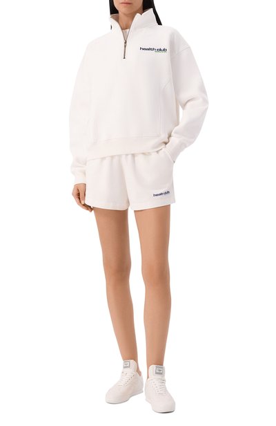 Хлопковые шорты SPORTY AND RICH белого цвета по цене 17150 руб., арт. SH07573183WH01, фото 2 Хлопковые шорты SPORTY AND RICH, арт. SH07573183WH01, фото 2
