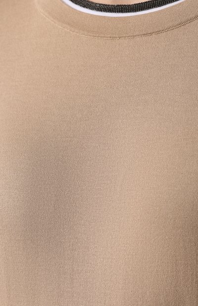 Хлопковая футболка BRUNELLO CUCINELLI бежевого цвета по цене 79950 руб., арт. M8Z840600, фото 5 Хлопковая футболка BRUNELLO CUCINELLI, арт. M8Z840600, фото 5
