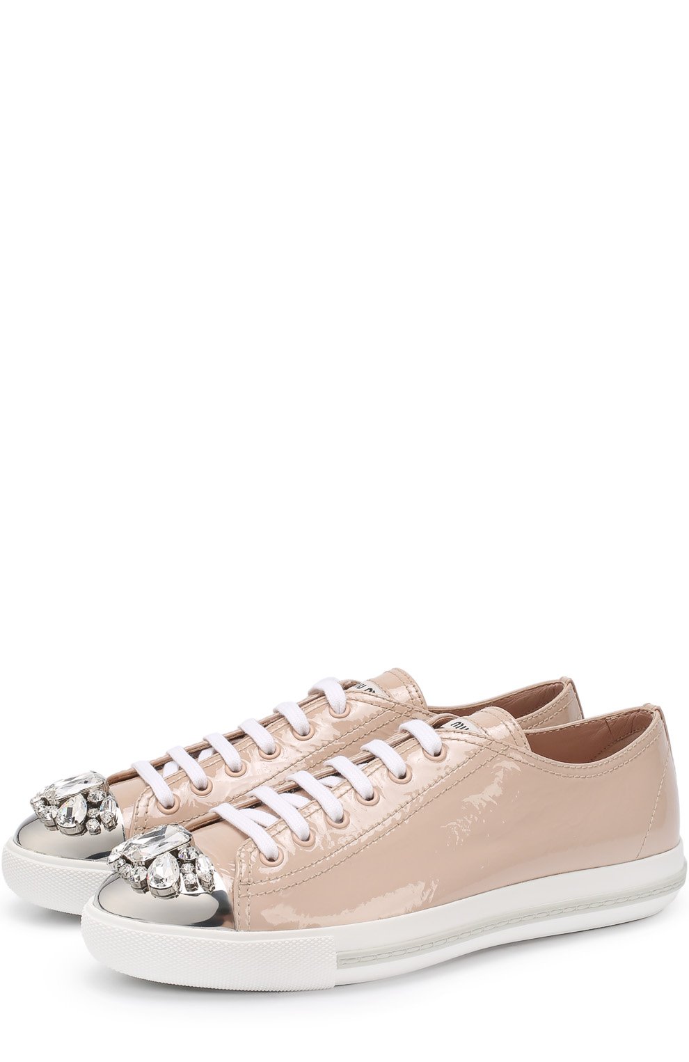 Лакированные кеды с декорированным мысом MIU MIU, арт. 5E8557/0WG, фото 1