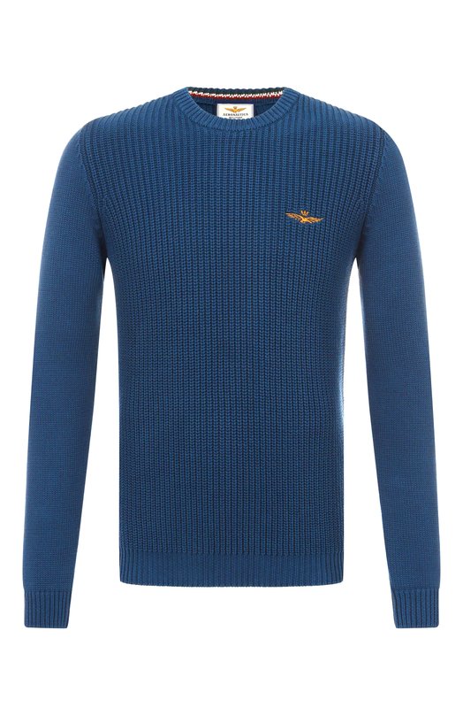 Хлопковый свитер Aeronautica Militare MA1571UL00409 Синий MA1571UL00409