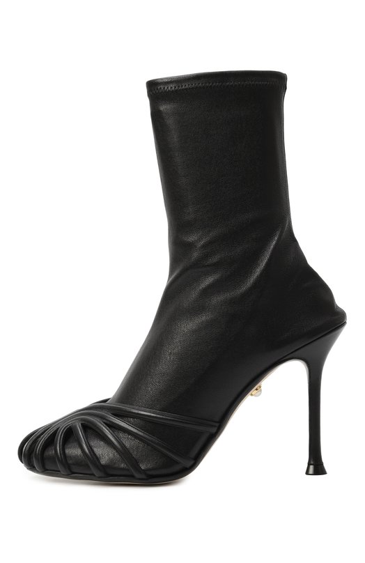Кожаные ботильоны Iman 95 Alevi Milano L26W7010.R.1044997/GLAM NAPPA STRETCH Чёрный  L26W7010.R.1044997/GLAM NAPPA STRETCH Фото 4