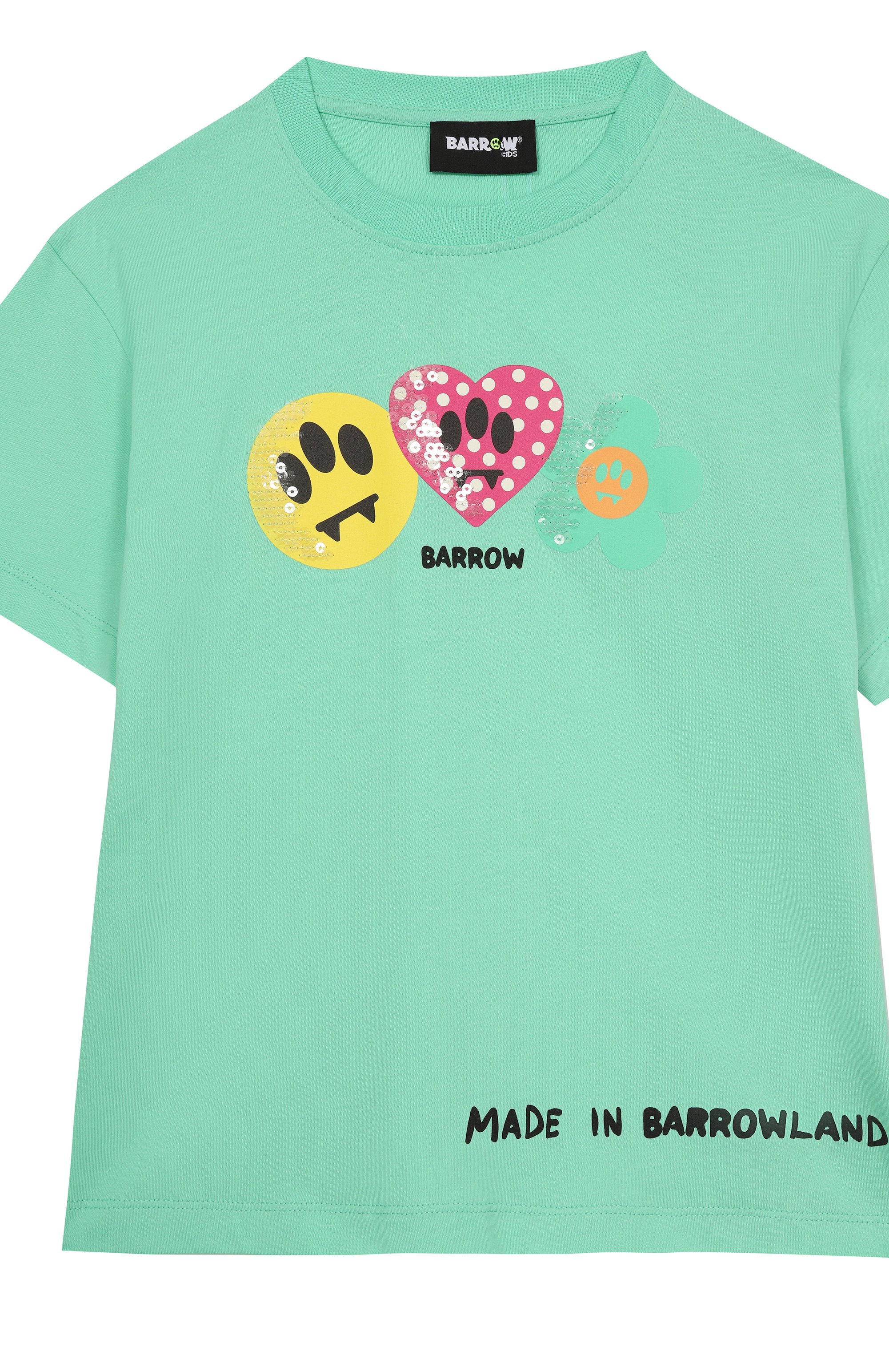 Хлопковая футболка BARROW зеленого цвета по цене 7450 руб., арт. S6BKJGTH136, фото 3 Хлопковая футболка BARROW, арт. S6BKJGTH136, фото 3