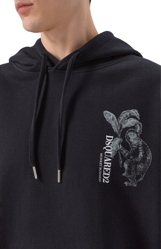 Хлопковое худи Dsquared2 S74GU0947/D25028 Чёрный  S74GU0947/D25028 Фото 5