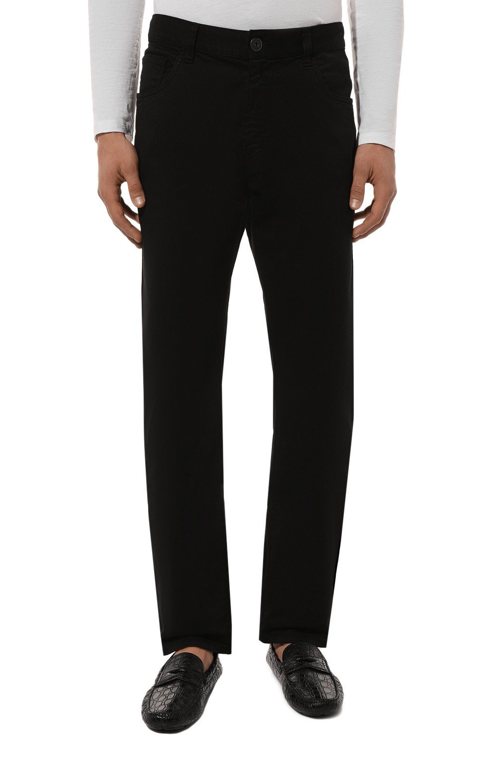 Хлопковые брюки PRADA черного цвета по цене 82000 руб., арт. GEP327-1P8S-F0557-202, фото 3 Хлопковые брюки PRADA, арт. GEP327-1P8S-F0557-202, фото 3