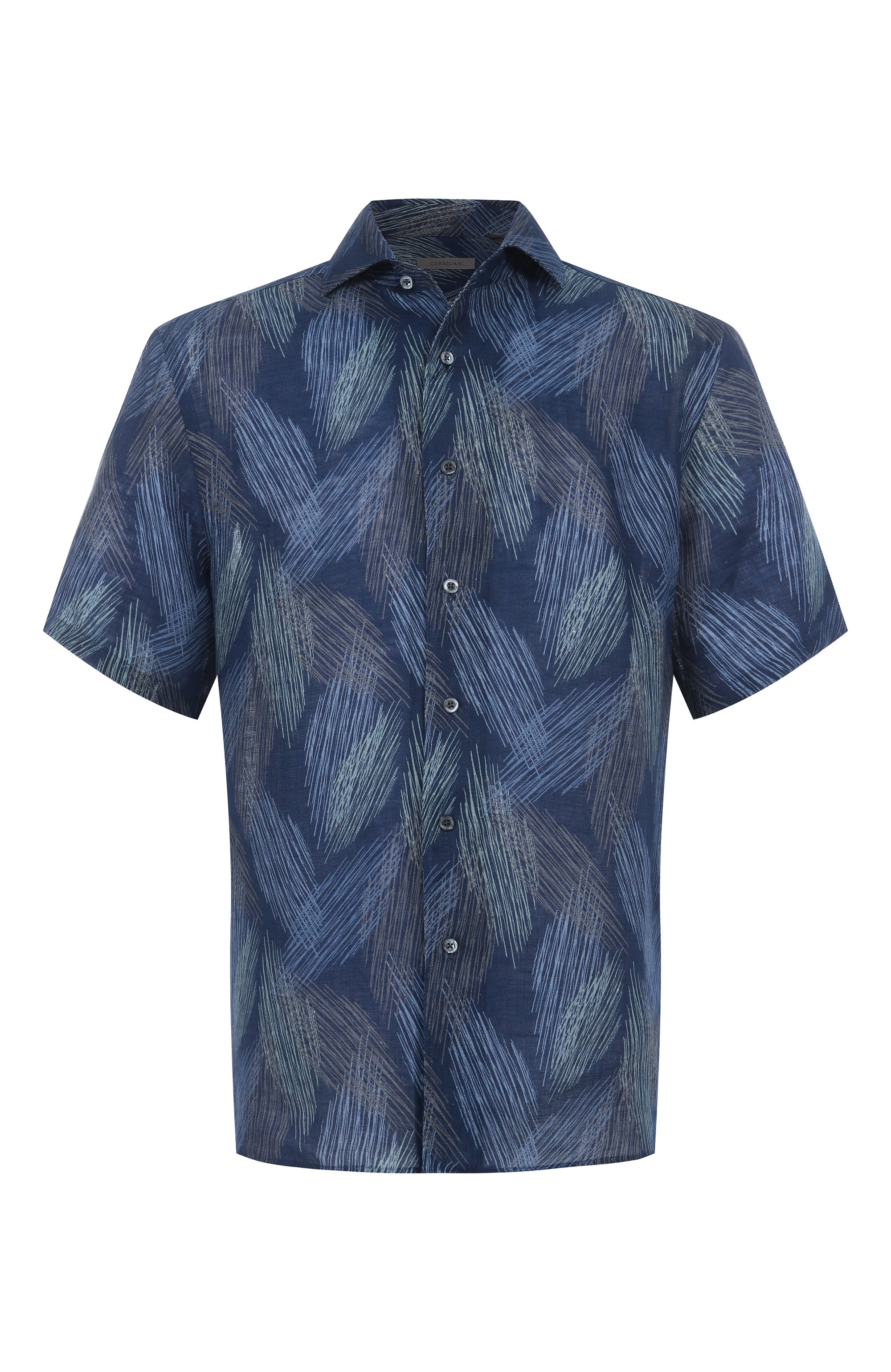 Льняная рубашка CORNELIANI синего цвета по цене 48050 руб., арт. 25I213-2511920, фото 1 Льняная рубашка CORNELIANI, арт. 25I213-2511920, фото 1