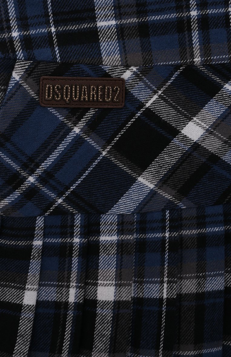 Детская хлопковая юбка DSQUARED2 синего цвета, арт. DQ1936/D0A5G | Фото 3 (Случай: Повседневный; Материал сплава: Проставлено; Нос: Не проставлено; Материал внешний: Хлопок)