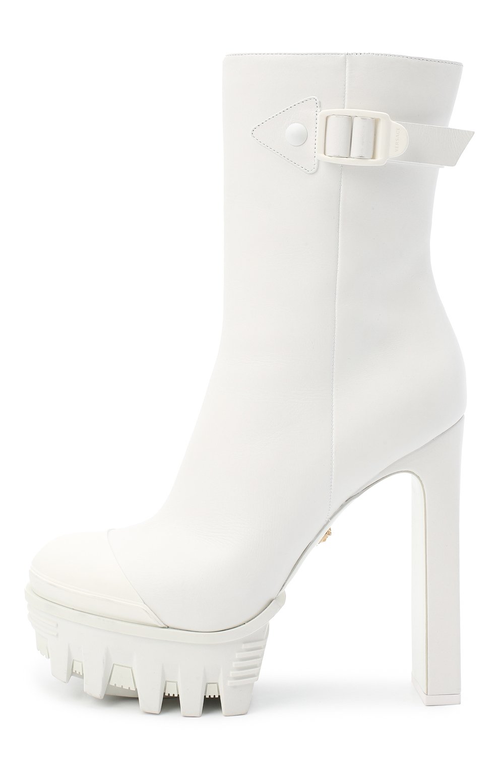 Кожаные ботильоны delphi VERSACE белого цвета по цене 144500 руб., арт. DST494S/DVT2P, фото 3 Кожаные ботильоны delphi VERSACE, арт. DST494S/DVT2P, фото 3