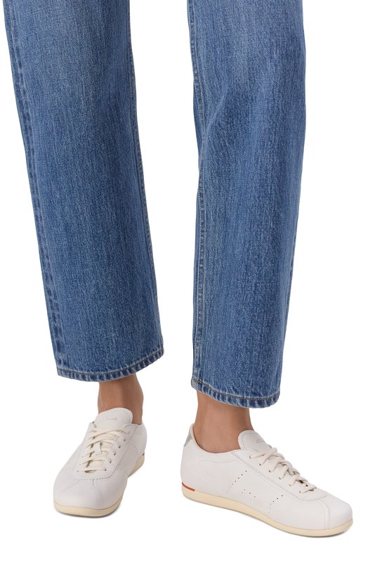 Кожаные кеды Santoni WBYG61449TIRTFIY Белый  WBYG61449TIRTFIY Фото 2