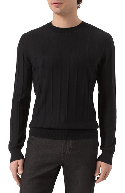 Джемпер из кашемира и шелка JACOB LEE черного цвета по цене 64570 руб., арт. MKS039SS25B, фото 3 Джемпер из кашемира и шелка JACOB LEE, арт. MKS039SS25B, фото 3