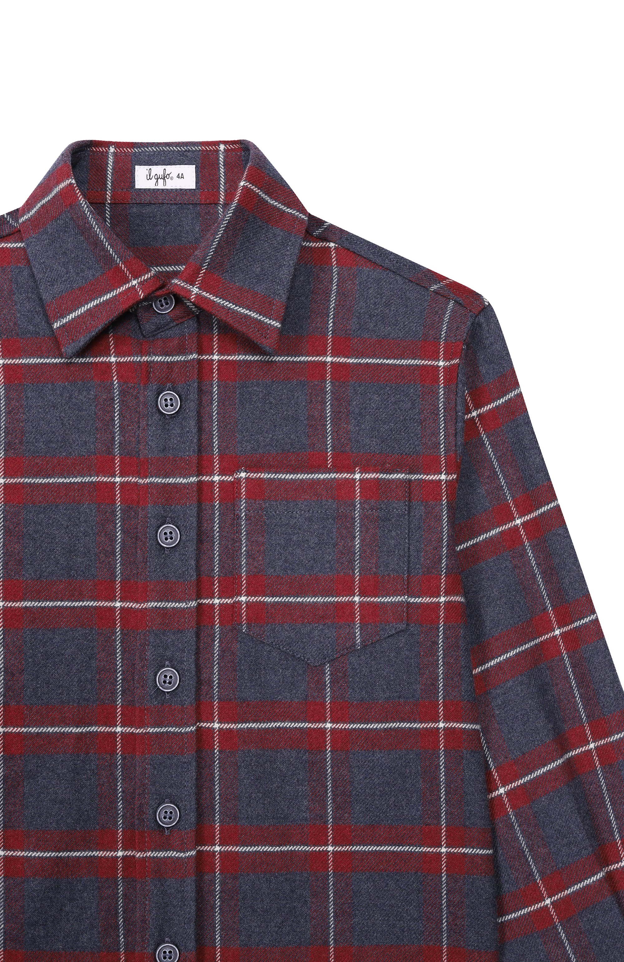 Хлопковая рубашка IL GUFO, арт. A25GCL0010C3165/5-8, фото 3