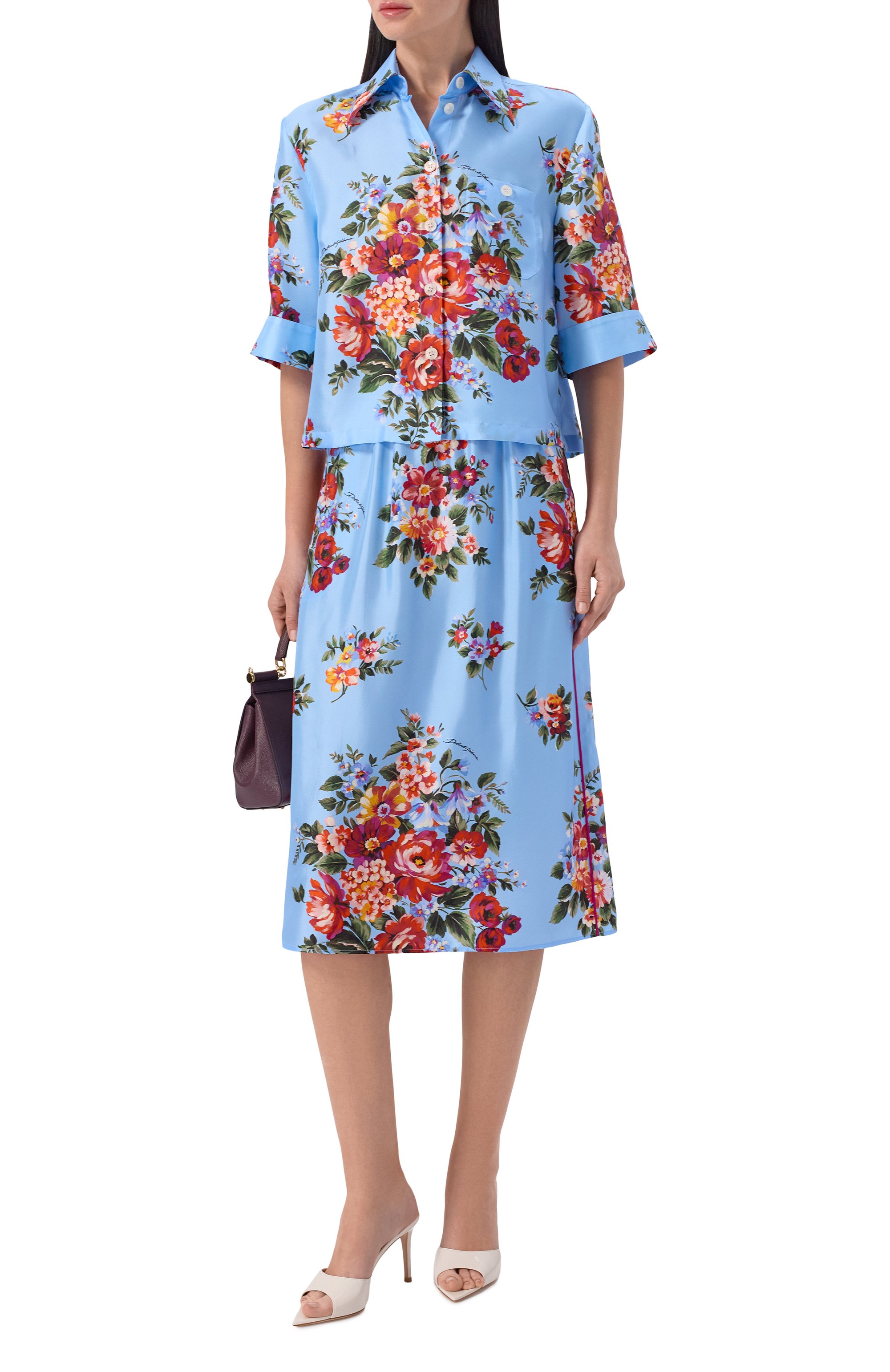 Атласная юбка DOLCE & GABBANA, арт. F4DCGT/IS11I, фото 2