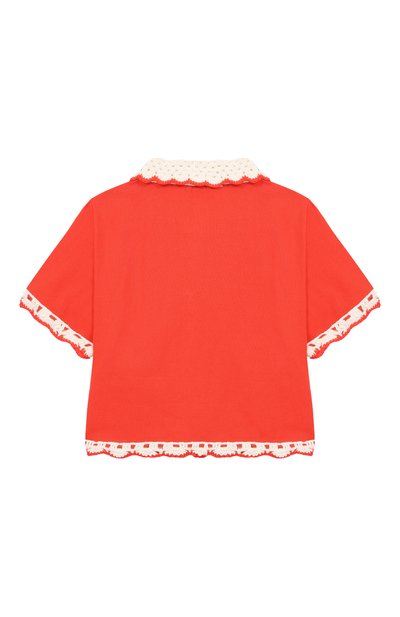 Хлопковая рубашка STELLA MCCARTNEY красного цвета по цене 14650 руб., арт. TY5A31, фото 2 Хлопковая рубашка STELLA MCCARTNEY, арт. TY5A31, фото 2