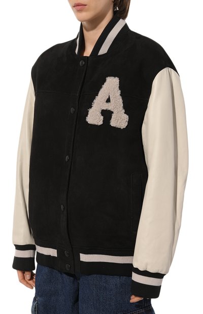 Бомбер ADDICTED, арт. SHEARLING BOMBER.BLACK/ALMOND, фото 3