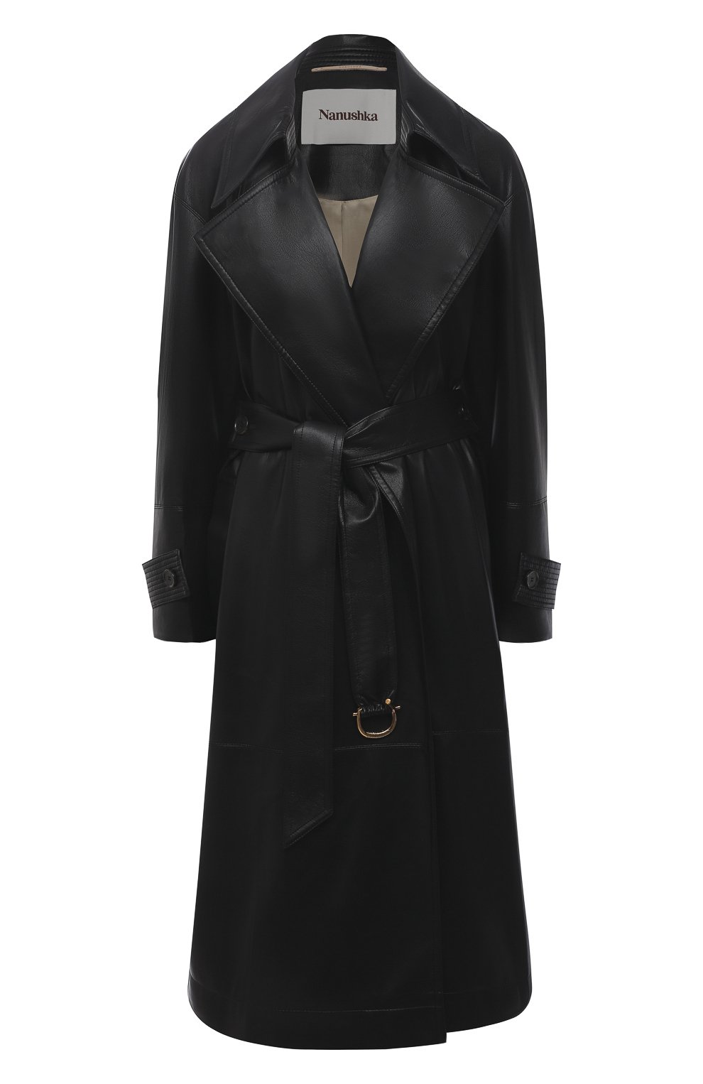 Плащ из экокожи NANUSHKA, арт. AMAL_BLACK_VEGAN LEATHER, фото 1