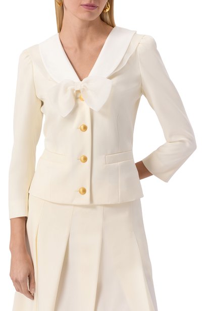 Шерстяной жакет ALESSANDRA RICH белого цвета по цене 263500 руб., арт. FABX3983-F4085, фото 3 Шерстяной жакет ALESSANDRA RICH, арт. FABX3983-F4085, фото 3