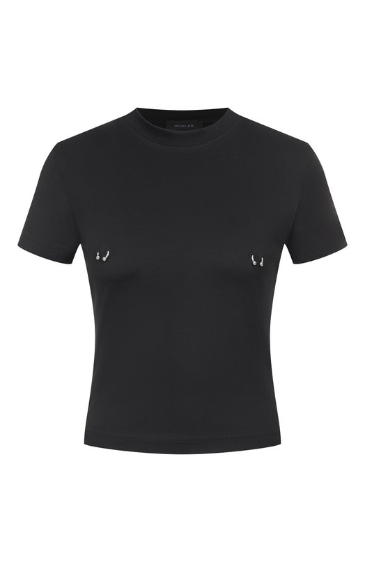 Хлопковая футболка Mugler 25F3TS01086016 Чёрный 25F3TS01086016
