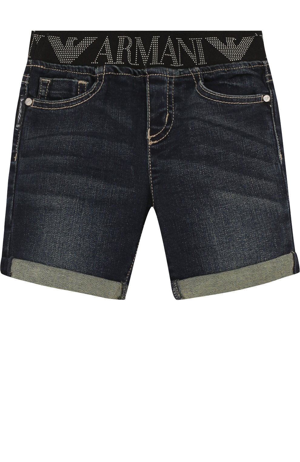 Джинсовые шорты с эластичным поясом ARMANI JUNIOR, арт. 3ZHS03/4DFCZ, фото 1