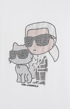 Детская хлопковая футболка KARL LAGERFELD KIDS белого цвета, арт. Z30489 | Фото 3 (Драгоценные камни: Проставлено; Материал сплава: Проставлено; Рукава: Короткие; Материал внешний: Хлопок; Девочки Кросс-КТ: футболка-одежда; Ростовка одежда: 5 лет | 110 см, 9 лет | 134 см, 7 лет | 122 см, 12 лет | 152 см, 13 - 15 лет | 158 см, 16 лет | 164 см)