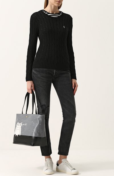 Хлопковый пуловер POLO RALPH LAUREN черного цвета по цене 19650 руб., арт. 211580009, фото 2 Хлопковый пуловер POLO RALPH LAUREN, арт. 211580009, фото 2