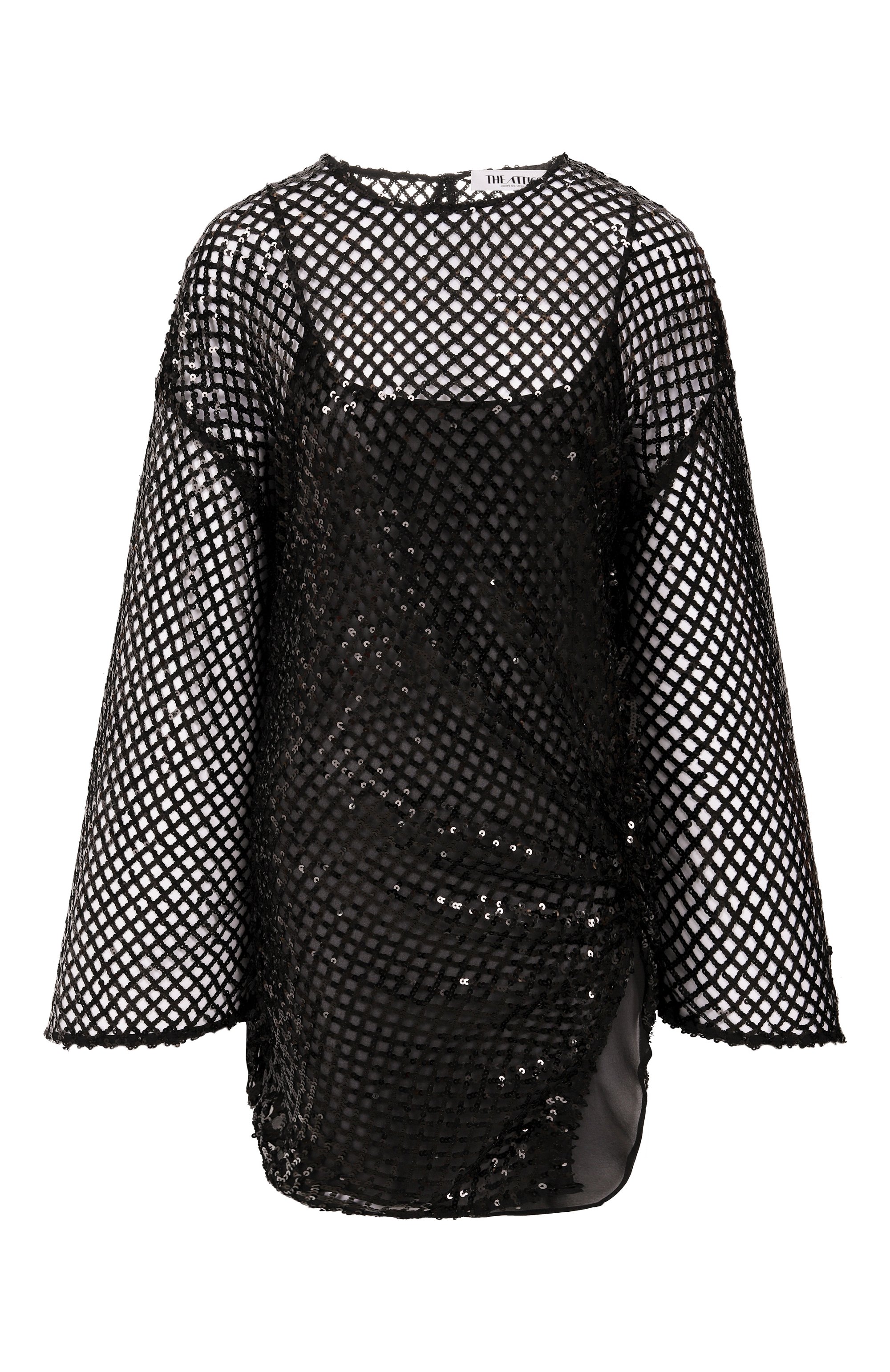 Платье с отделкой пайетками THE ATTICO черного цвета по цене 155500 руб., арт. 251WCA00453/PLL009AA, фото 1 Платье с отделкой пайетками THE ATTICO, арт. 251WCA00453/PLL009AA, фото 1