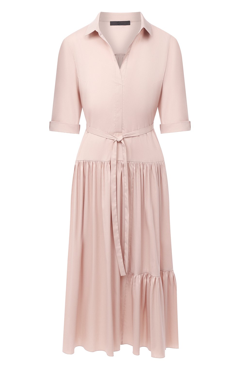 Хлопковое платье TEGIN бежевого цвета по цене 38500 руб., арт. SD1907A, фото 1 Хлопковое платье TEGIN, арт. SD1907A, фото 1