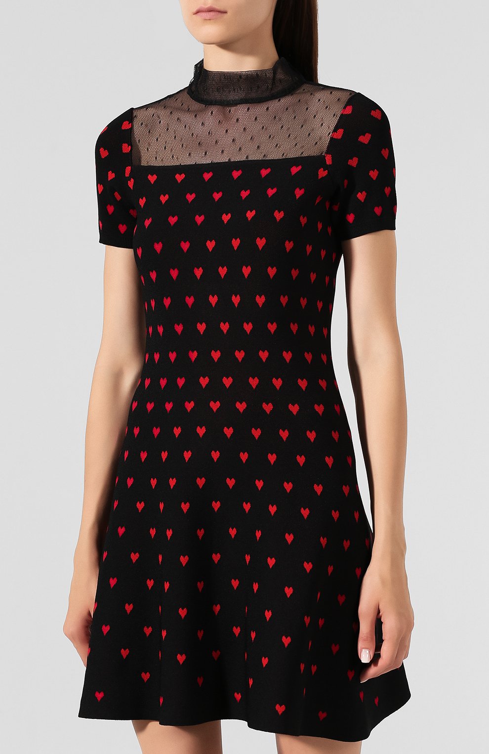 Платье из вискозы REDVALENTINO черного цвета по цене 52050 руб., арт. SR3KDA68/4FM, фото 3 Платье из вискозы REDVALENTINO, арт. SR3KDA68/4FM, фото 3