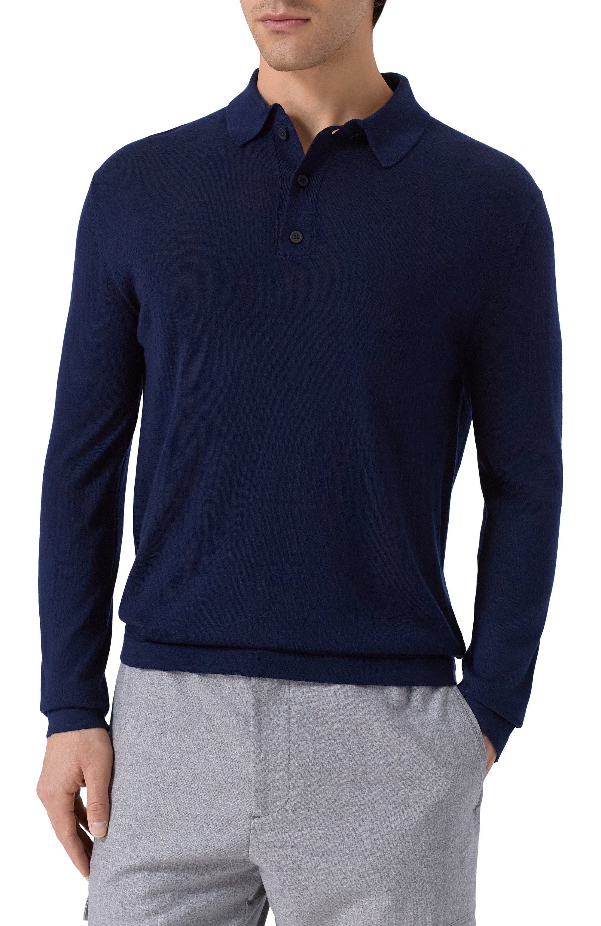 Поло из шерсти и шелка KITON, арт. UMM066702, фото 3