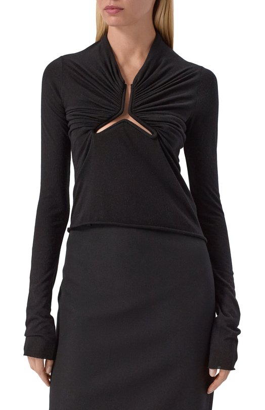 Пуловер из шерсти и вискозы Rick Owens RP02E4266/JR Чёрный  RP02E4266/JR Фото 3