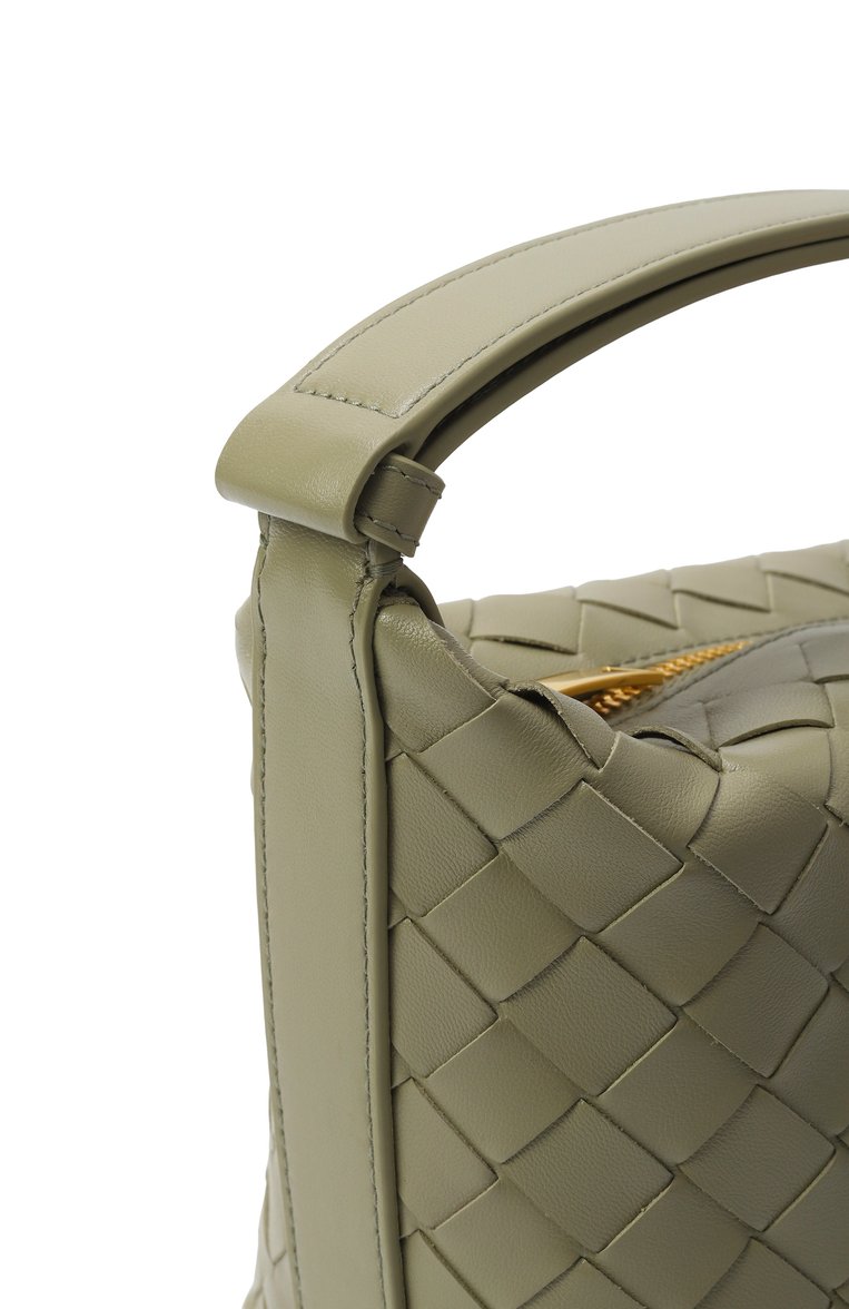 Женская сумка wallace BOTTEGA VENETA светло-зеленого цвета, арт. 776781/V3IV1 | Фото 4 (Размер: small; Материал: Натуральная кожа; Автоматизация состава: Проставлено; Автоматизация ТО: Проставлено)