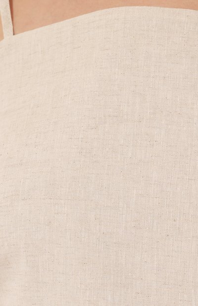 Топ изо льна и хлопка PIETRO BRUNELLI бежевого цвета по цене 12650 руб., арт. T00197/LI0018, фото 5 Топ изо льна и хлопка PIETRO BRUNELLI, арт. T00197/LI0018, фото 5